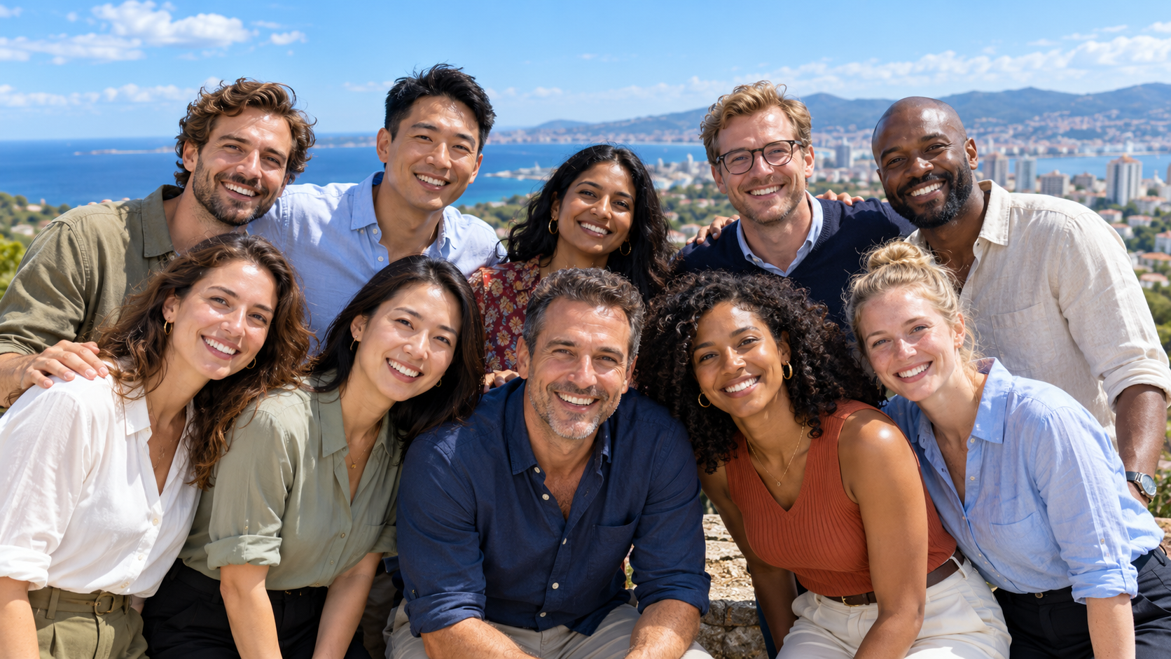 AI-generated diverse group portrait